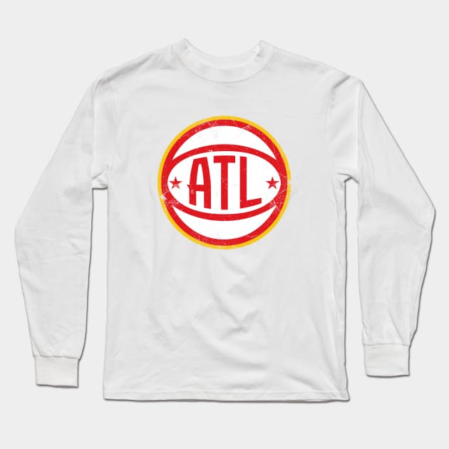 ATL Retro Ball - White Long Sleeve T-Shirt by KFig21